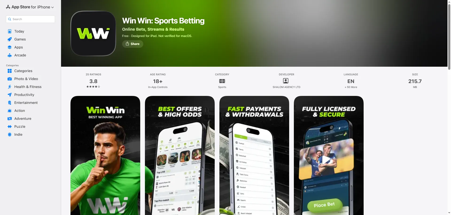 Télécharger WinWin Bet APK Sénégal — application mobile Android et iOS